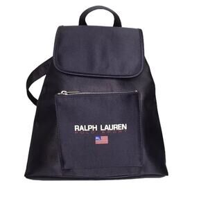 Ralph Lauren Polo Sport blue Silky Backpack Bag 13" X 10" X 3" Flag 90's Y2K